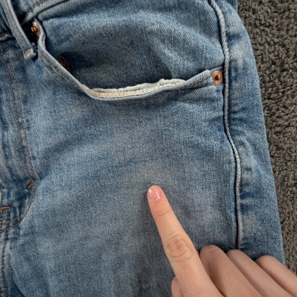 Levi's 505 Denim Jeans Blue ACTL 31x29 Zip Fly Cotton Blend Workwear Outdoors - Picture 12 of 16